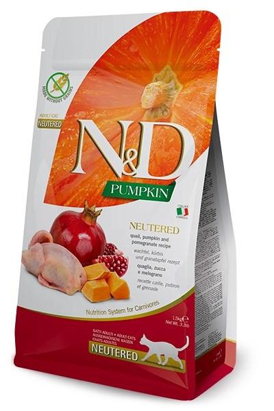 Kattemad tørfoder Farmina N&D Pumpkin Neutered Vagtel 5 kg billede