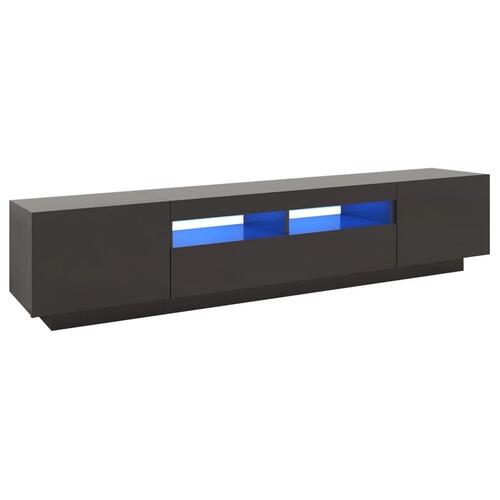 Tv-skab med LED-lys 200x35x40 cm grå
