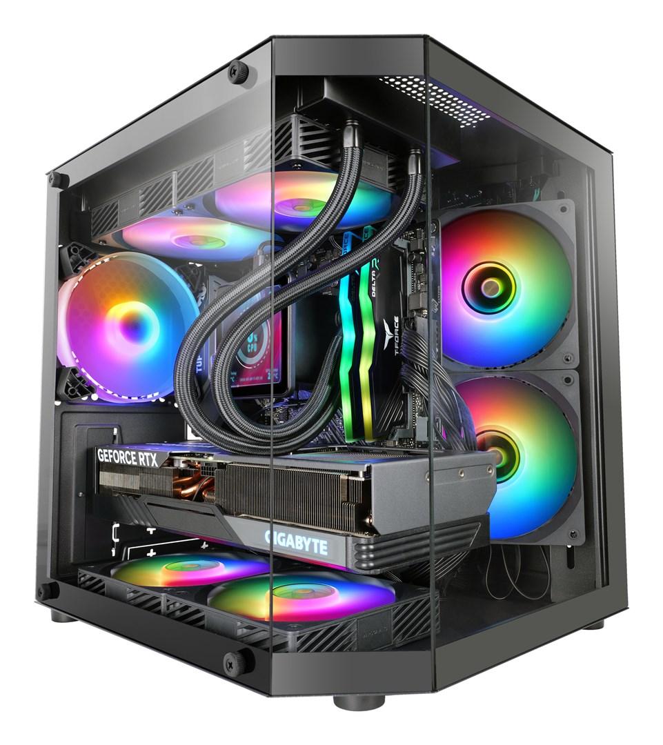 PC kabinet mini tower - TACENS Mars Gaming MC-3TLITE, sort billede
