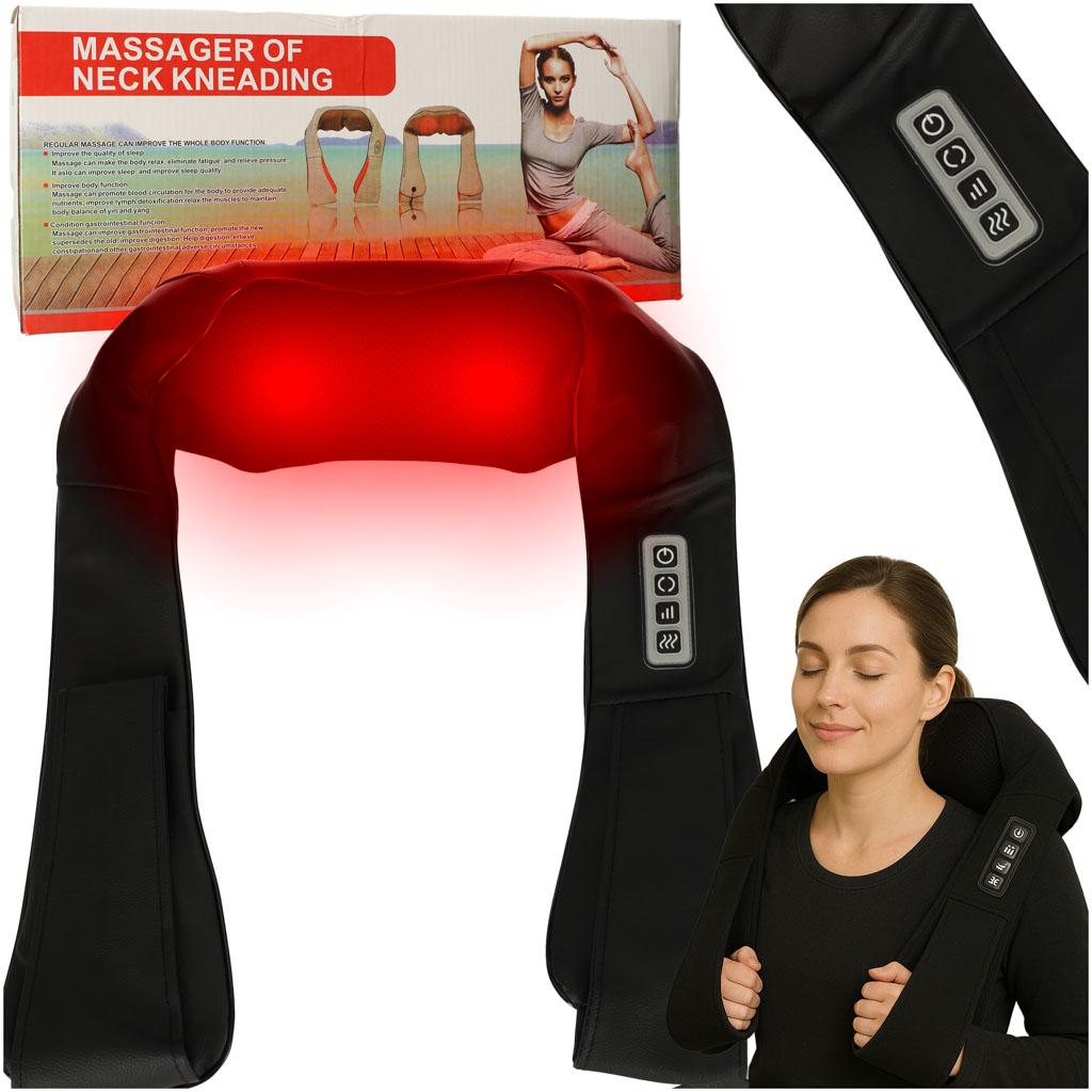Shiatsu nakkemassager med varme - massagekrave til nakke og ryg billede