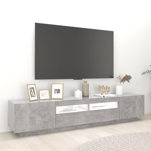 Tv-skab med LED-lys 200x35x40 cm betongrå