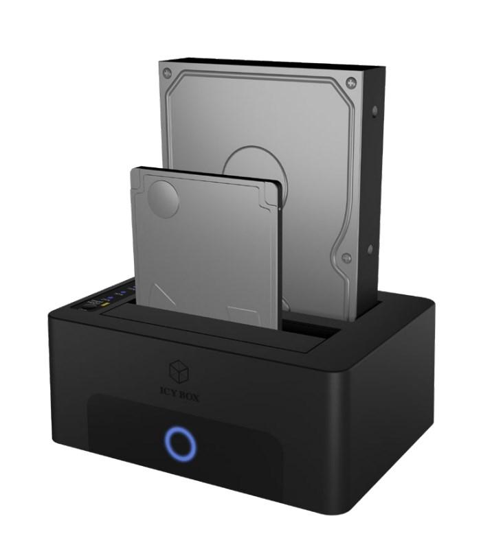 Harddisk dockingstation RAIDSONIC ICY BOX 2-bay til 2,5"/3,5" SATA med USB 3.0 og kloning