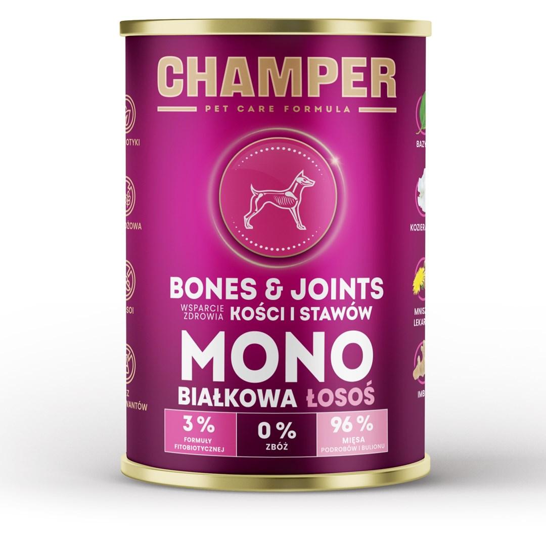Hundefoder vådfoder CHAMPER Bones & Joints Laks 400 g billede