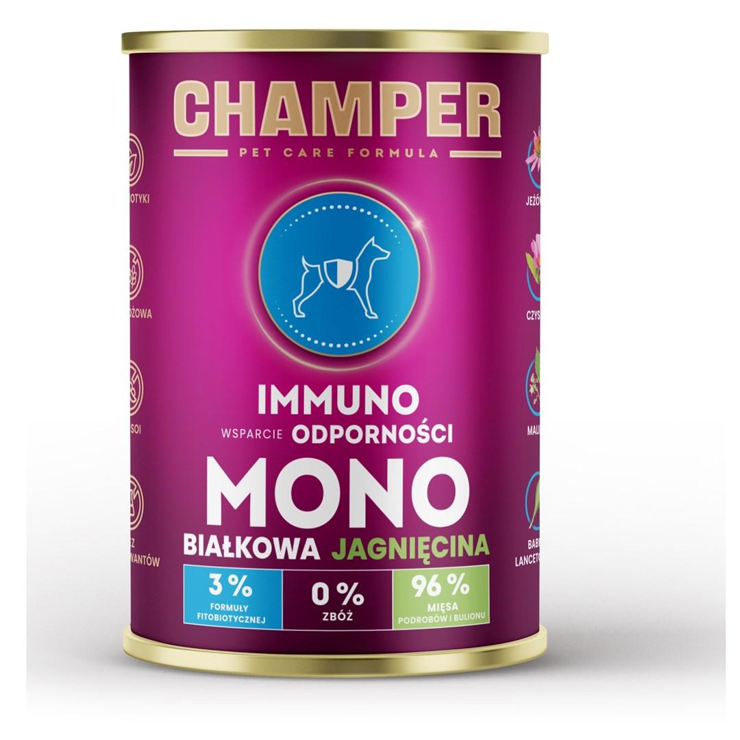 Vådfoder til hund – CHAMPER Immuno Lam 400 g billede