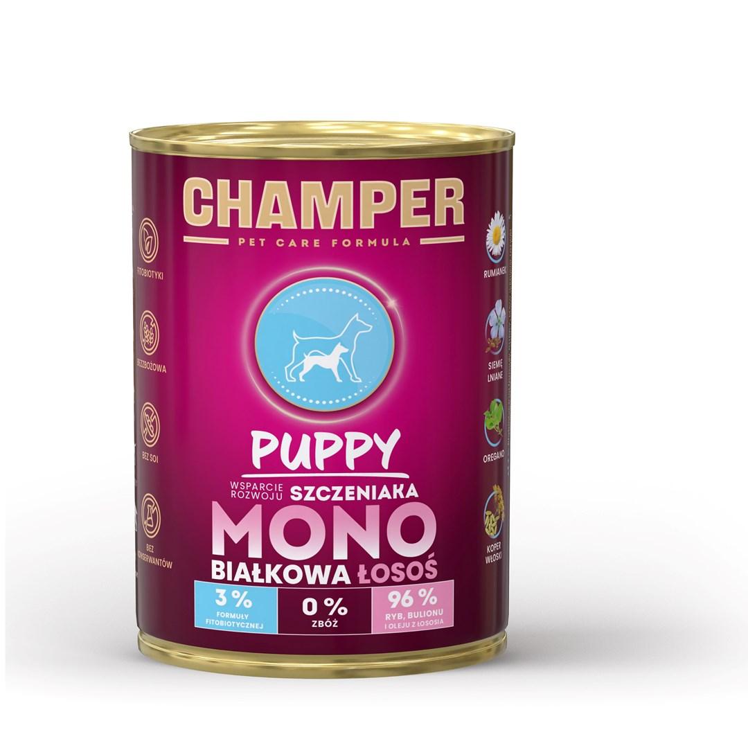 Hundefoder vådfoder CHAMPER Puppy Laks 400 g billede