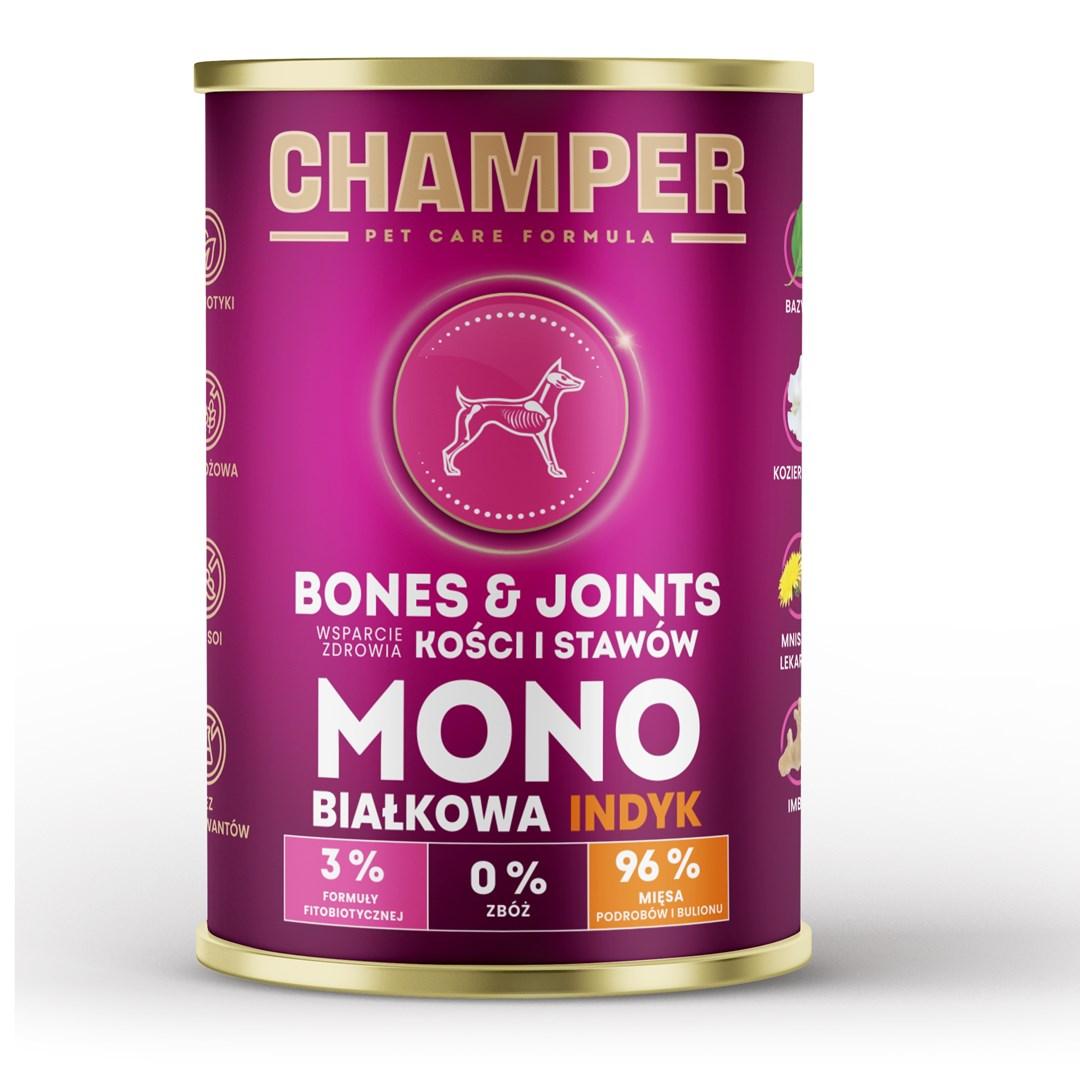 Hundefoder vådfoder CHAMPER Bones & Joints Kalkun 400 g billede