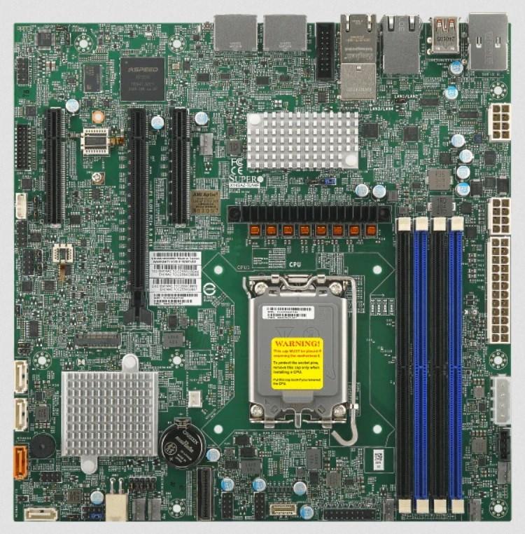 Bundkort Supermicro MBD-X14SAZ-TLN4F-O – Intel W880, micro ATX, DDR5, 2×2,5 GbE billede