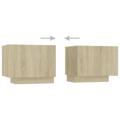 Tv-skab med LED-lys 300x35x40 cm sonoma-eg