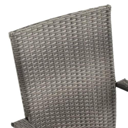 Havestole 6 stk. stabelbare polyrattan grå