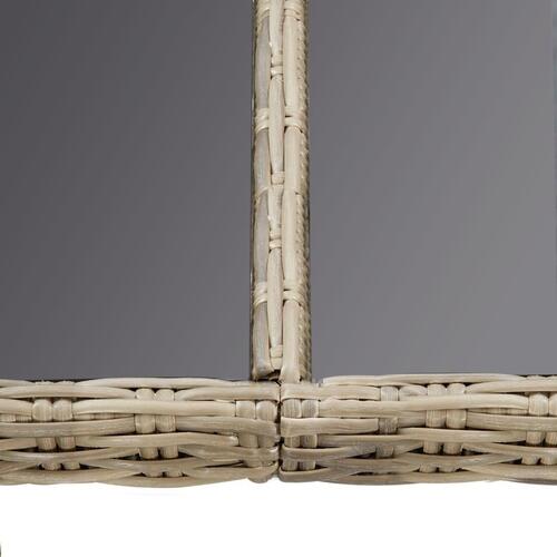 Havebord 200x100x74 cm glas og polyrattan brun