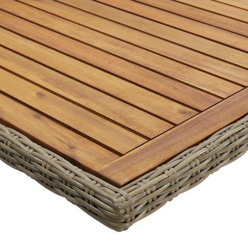 Havebord 200x100x74 cm polyrattan brun