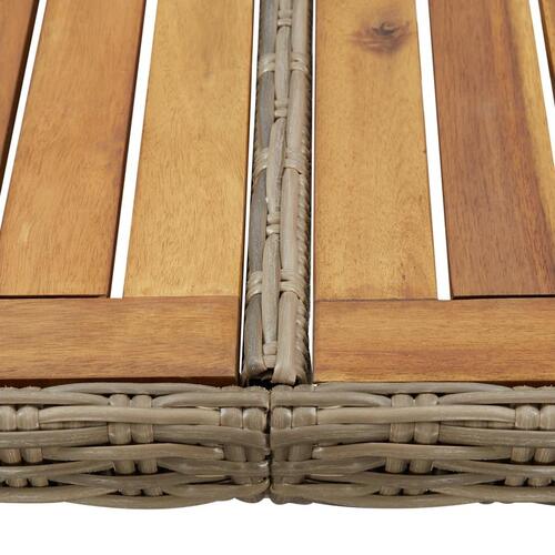 Havebord 200x100x74 cm polyrattan brun
