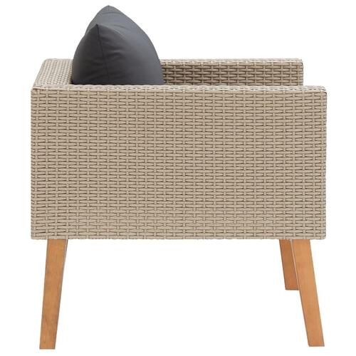 1-personssofa med hynder polyrattan beige