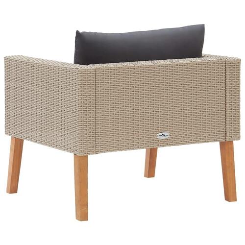 1-personssofa med hynder polyrattan beige