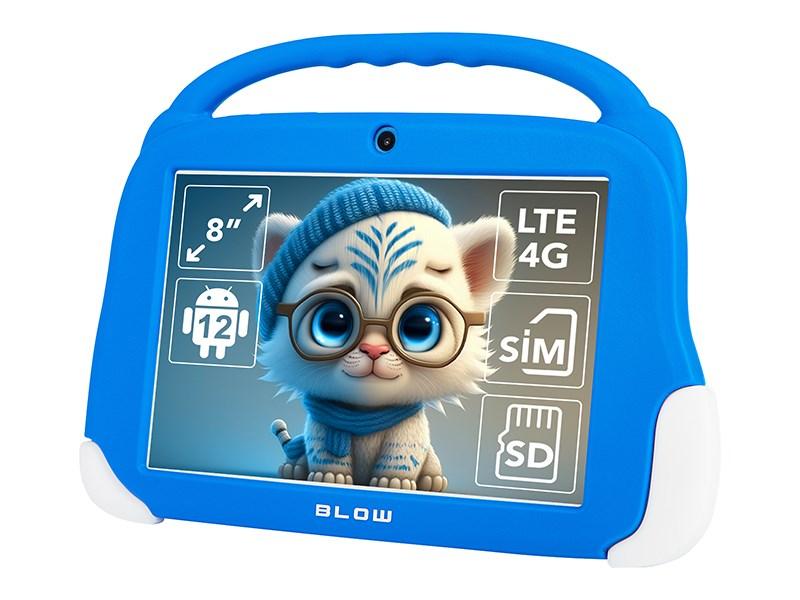 Tablet til børn 8" BLOW KidsTAB8 4G, 4/64 GB, blå med etui billede