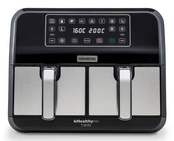 Airfryer dobbelt 8 l - Kenwood kHealthyFry Twin, 1.700 W, sort billede