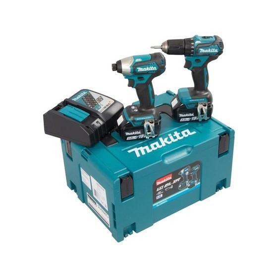 Skruemaskine og boremaskine 18V sæt – Makita DHP487 + DTD157, 2×2,0 Ah (DLX2414AJ) billede