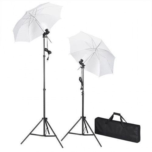 Komplet fotostudieudstyr med lamper, paraplyer, baggrunde og reflektorer - 300 cm system