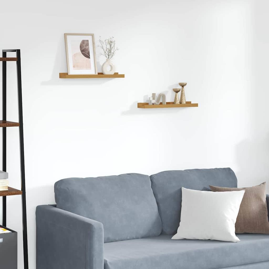 Væghylde med hylde 2 stk Beige 40 x 9 x 3 cm Konstrueret træ billede