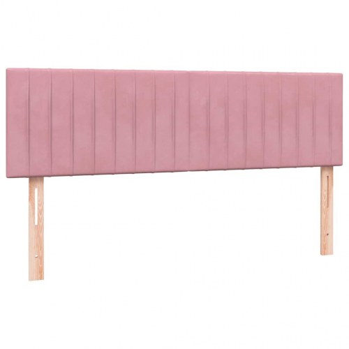 Kontinentalseng med madras 160×210 cm - fløjl, lyserød