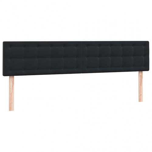 Kontinentalseng med madras 200 x 220 cm i fløjl - sort