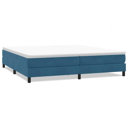 Kontinentalseng uden madras 200×220 cm - fløjl, mørkeblå