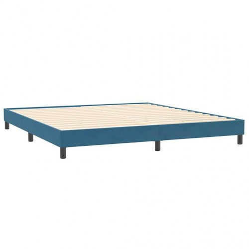 Kontinentalseng uden madras 200×220 cm - fløjl, mørkeblå