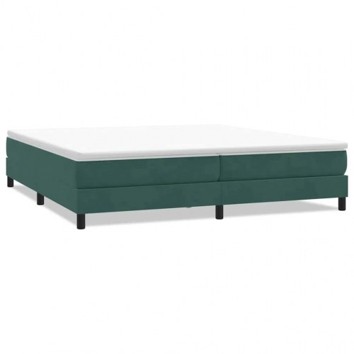 Kontinentalseng uden madras 200x220 cm i fløjl - mørkegrøn