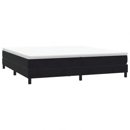 Kontinentalseng uden madras 200×220 cm - fløjl, sort