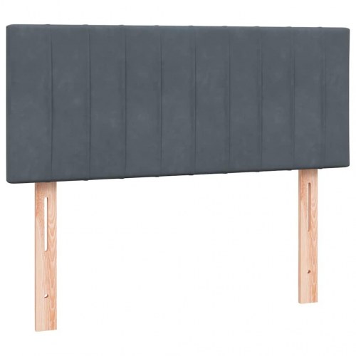 Kontinentalseng med madras 120x210 cm fløjl mørkegrå