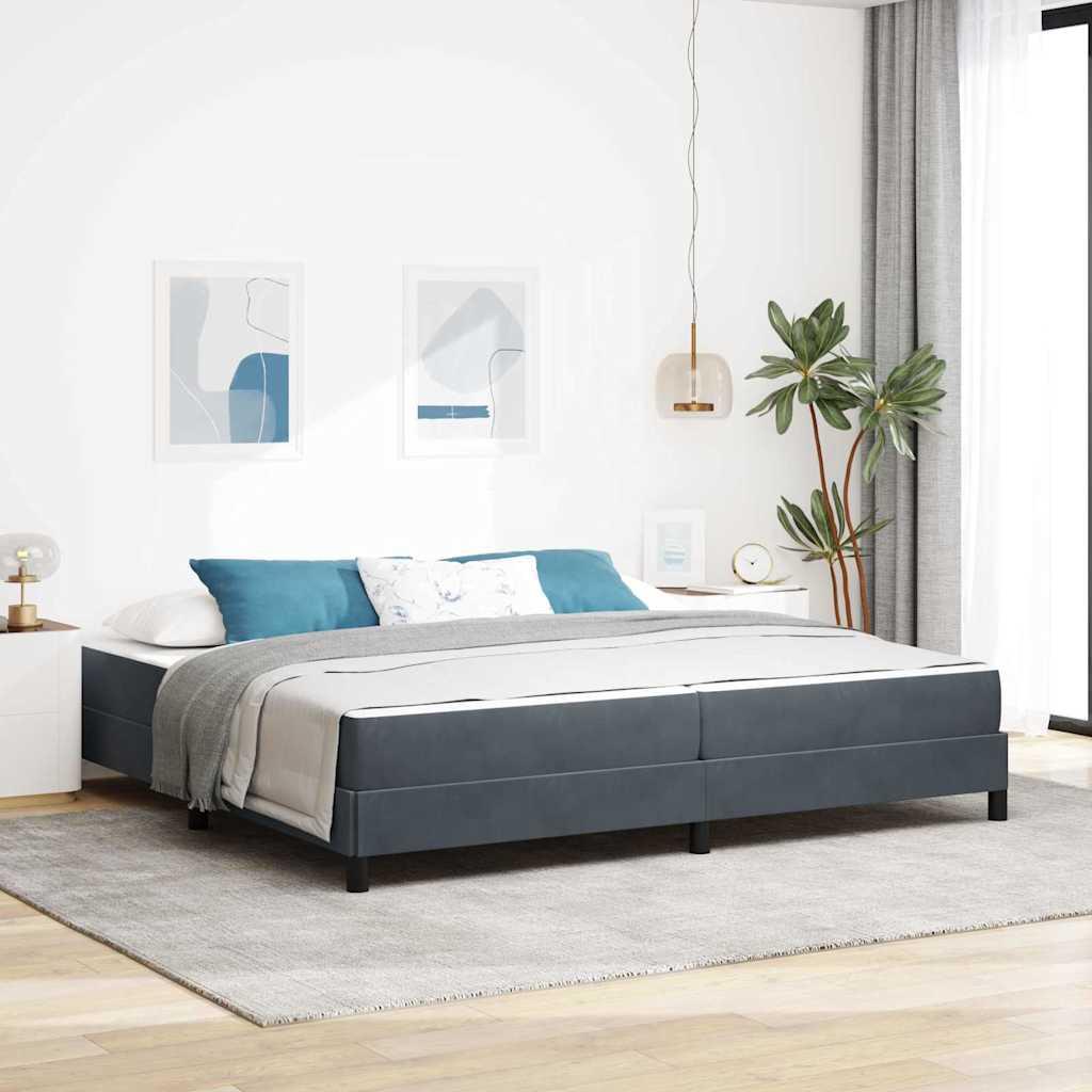 Kontinentalseng med madras Mørkegrå 200 x 210 cm Stof