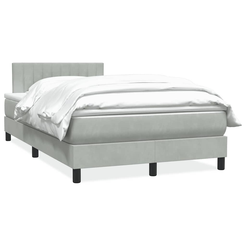 Kontinentalseng med madras 120x210 cm fløjl lysegrå