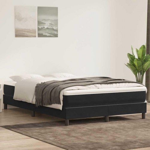 Kontinentalseng uden madras 160×220 cm - fløjl, sort