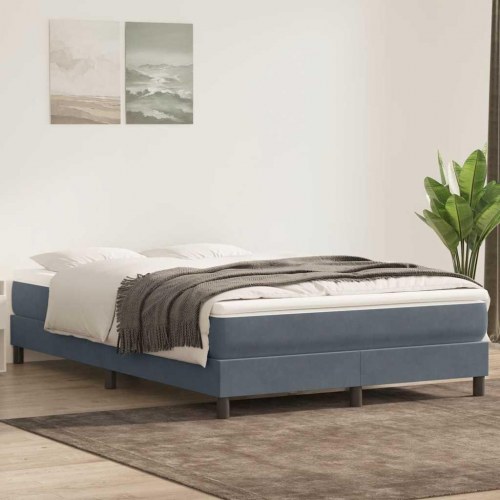 Kontinentalseng uden madras 160×220 cm - fløjl, mørkegrå