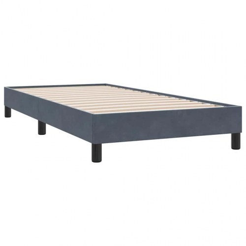 Kontinentalseng med madras 100x210 cm fløjl mørkegrå