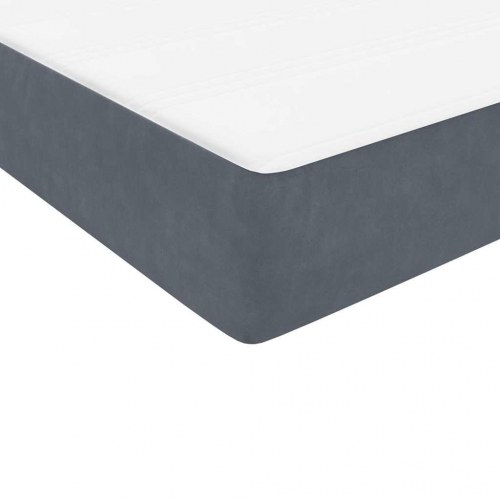 Kontinentalseng med madras 100x210 cm fløjl mørkegrå