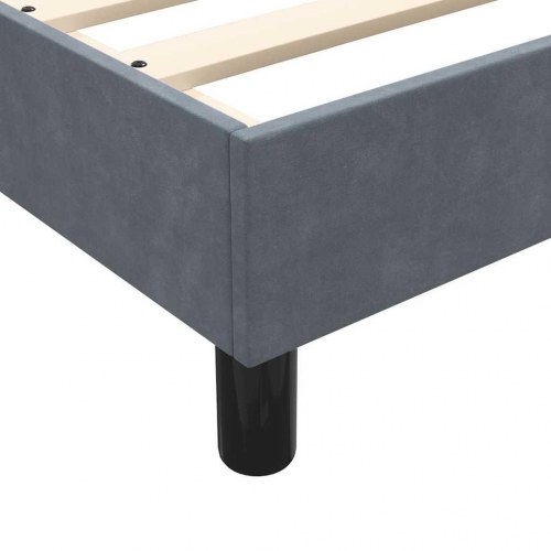 Kontinentalseng med madras 100x210 cm fløjl mørkegrå