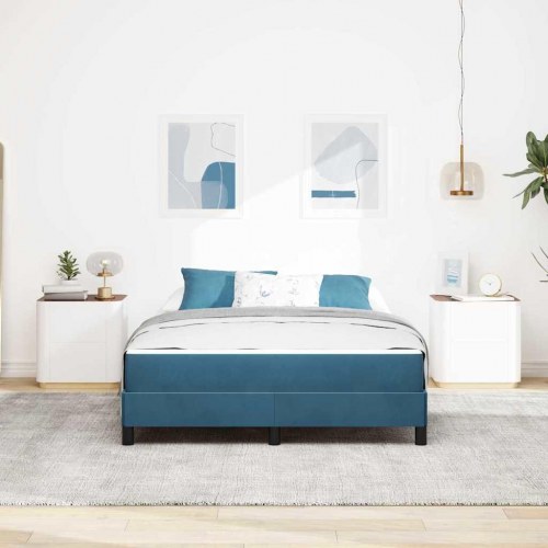 Kontinentalseng med madras Mørk blå 160 x 210 cm Stof