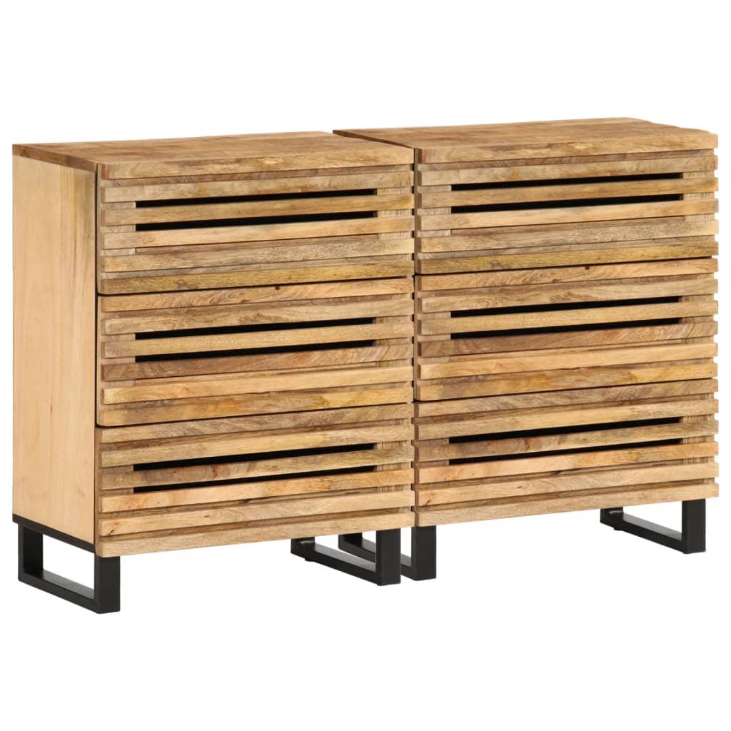 Skænke 2 stk. 60x34x75 cm massivt ru mangotræ billede