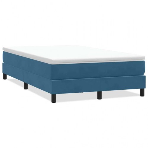 Kontinentalseng uden madras 120×220 cm i fløjl - mørkeblå