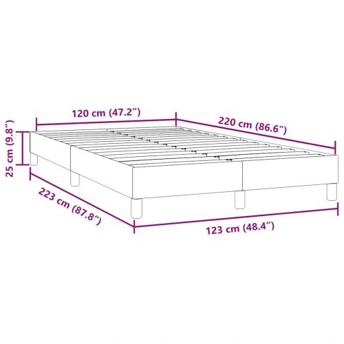 Kontinentalseng uden madras 120×220 cm i fløjl - mørkeblå