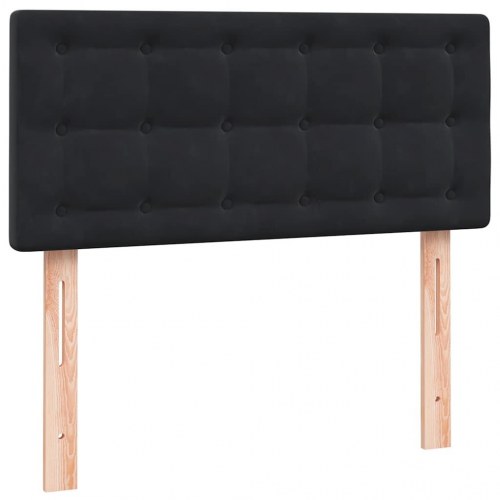 Kontinentalseng med madras 100x220 cm fløjl sort