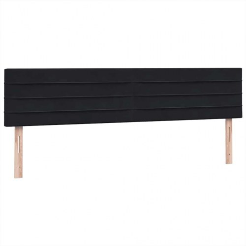 Kontinentalseng med madras 200 x 220 cm i fløjl - sort