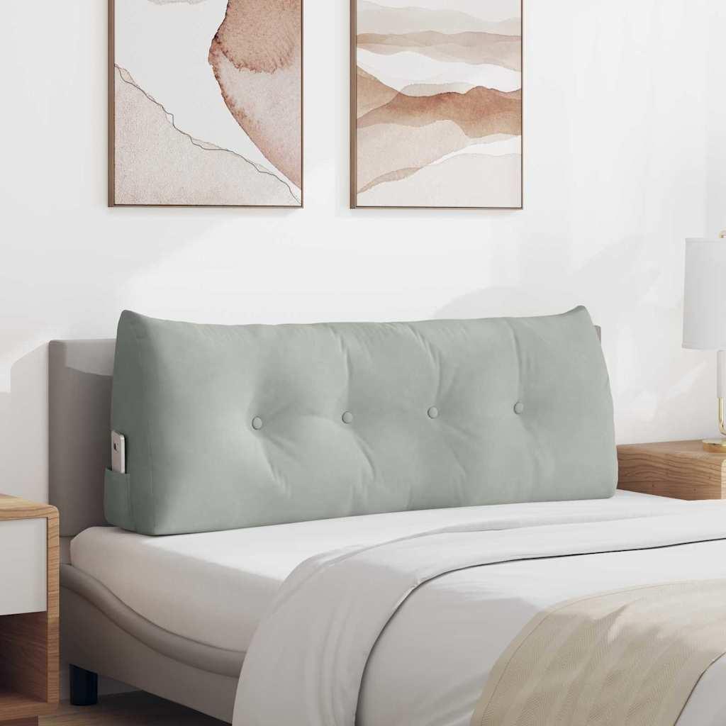 Rygpude Lysegrå 120 x 24 x 50 cm Fløjl billede