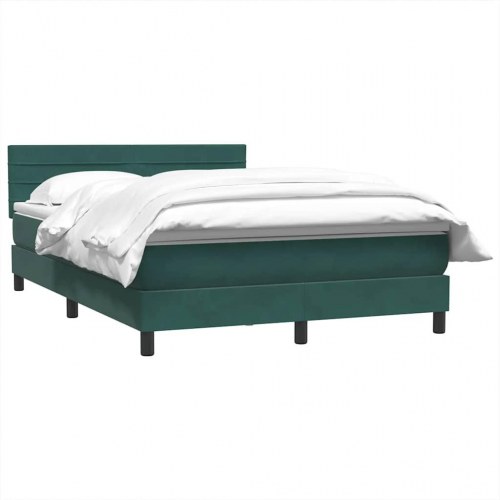 Kontinentalseng med madras 160×220 cm i fløjl - mørkegrøn