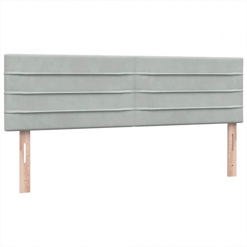 Kontinentalseng med madras 160×220 cm - fløjl, lysegrå