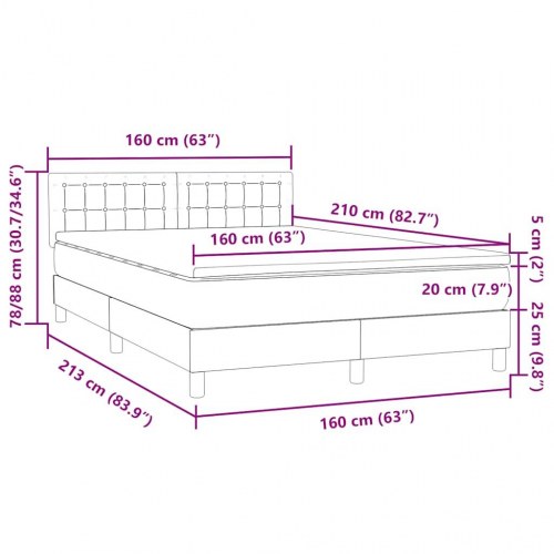 Kontinentalseng med madras 160×210 cm i fløjl - lyserød