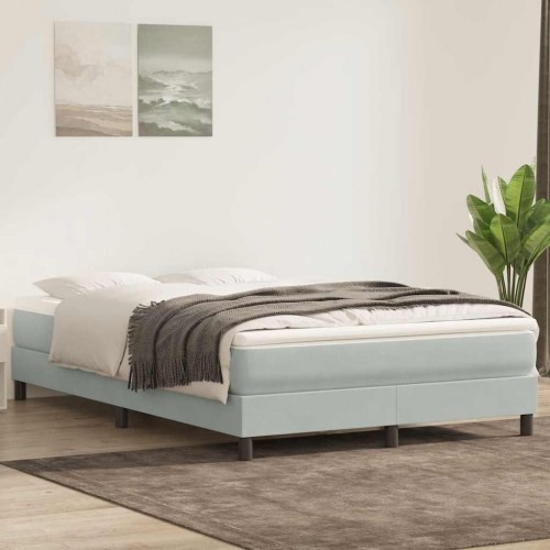 Kontinentalseng uden madras 160×210 cm - fløjl, lysegrå