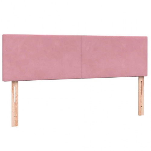 Kontinentalseng med madras 160×220 cm - fløjl, lyserød