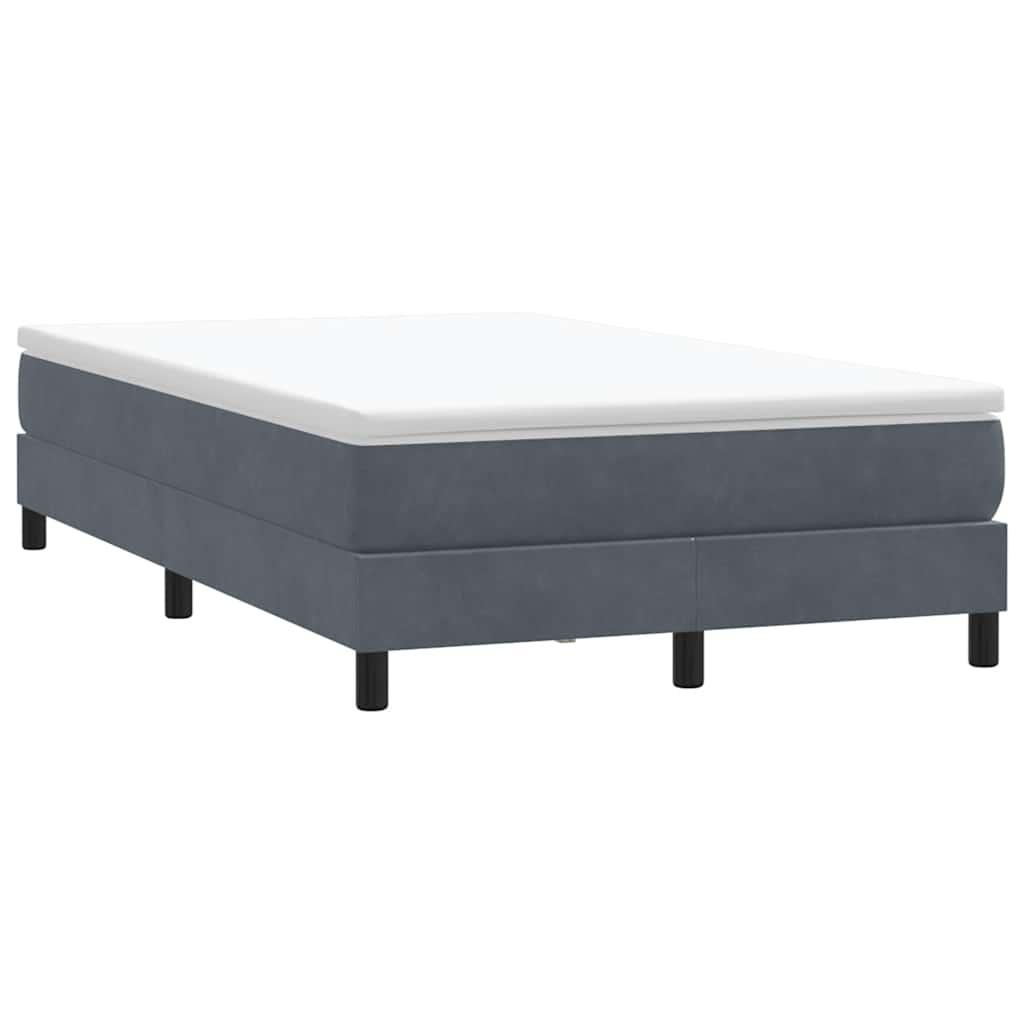 Kontinentalseng uden madras 120x210 cm fløjl mørkegrå billede